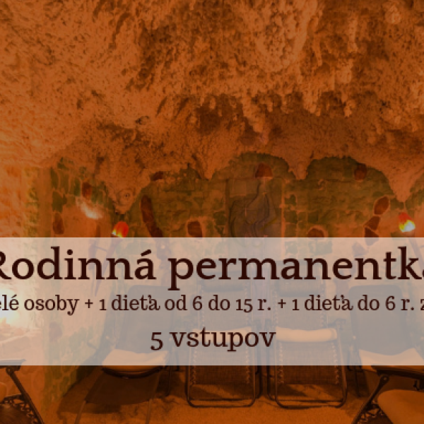 Rodinná permanentka pre 3-4 osoby - 5 vstupov aktuálne nedostupné